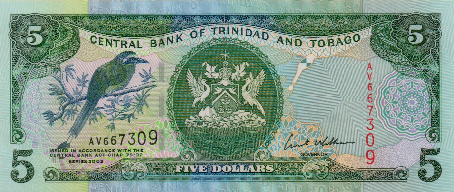 Trinidad and Tobago 5 2002 UNC P-42/b
